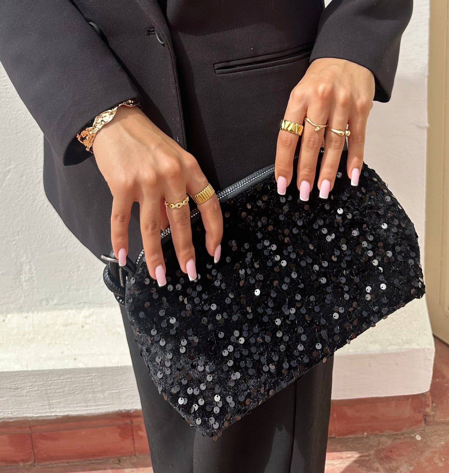 SAC À MAIN SEQUIN NOIR