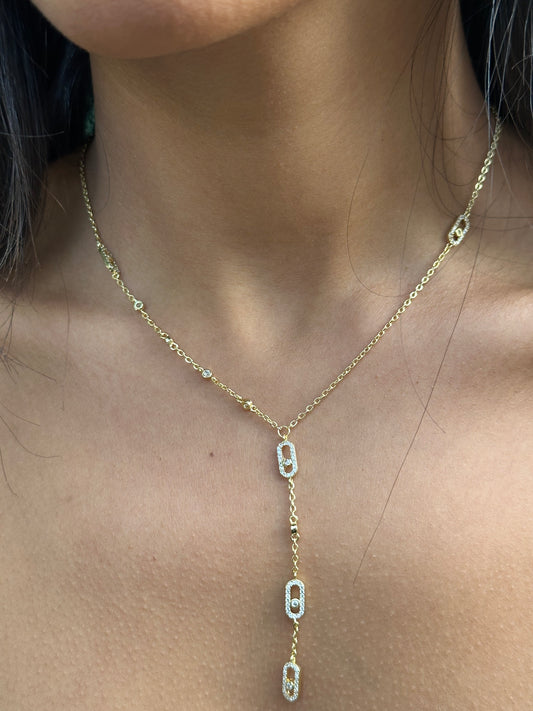 COLLIER TOMBANT DORÉ -TIYA