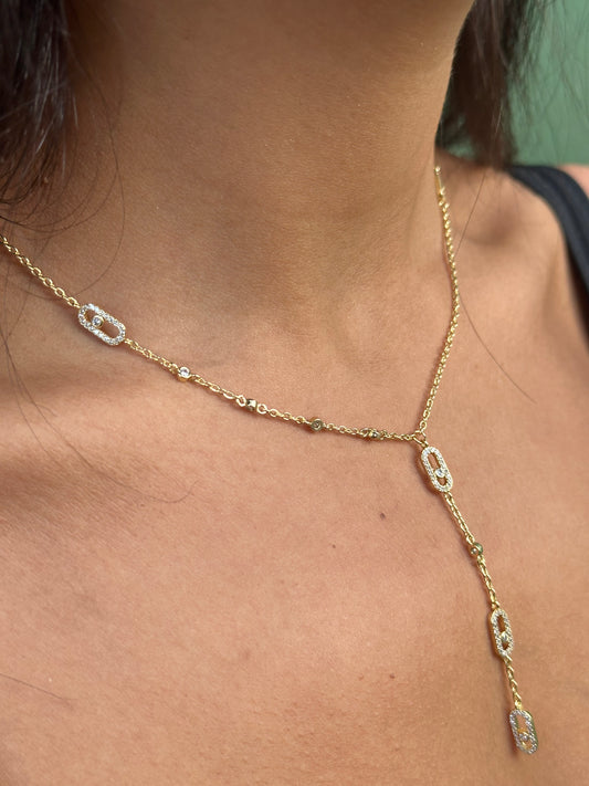 COLLIER TOMBANT DORÉ -TIYA